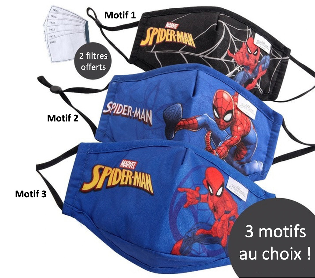 Masque tissu pour enfant Spiderman