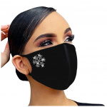 Masque en tissu noir strass "Flocon de neige"