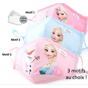 Masque tissu pour enfant "Reine des neiges" 3-12 ans