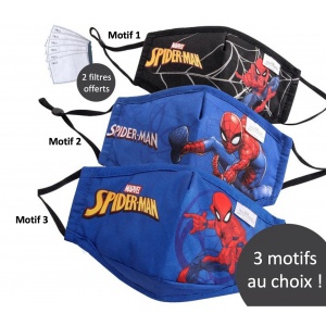 Masque tissu pour enfant "Spiderman" 3-12 ans